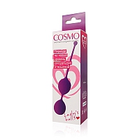Силиконовые фиолетовые вагинальные шарики Cosmo
