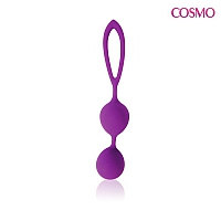 Силиконовые вагинальные шарики с петелькой Cosmo фиолетовые