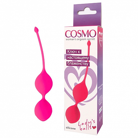 Силиконовые вагинальные шарики Cosmo ярко-розовые