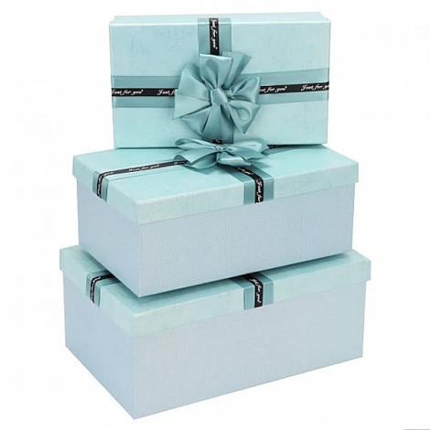Подарочная коробка голубая Just for you большая, 21х32х13,5 см