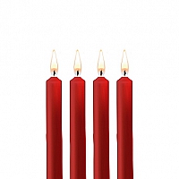 Набор восковых BDSM-свечей Teasing Wax Candles красный, 4 шт