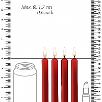 Набор восковых BDSM-свечей Teasing Wax Candles красный, 4 шт