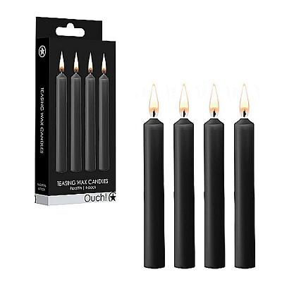 Набор восковых BDSM-свечей Teasing Wax Candles черный, 4 шт