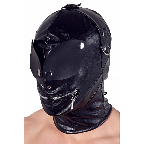Маска на голову с отверстиями для гла и рта, с функцией полной сенсорной депривации Imitation Leather Mask
