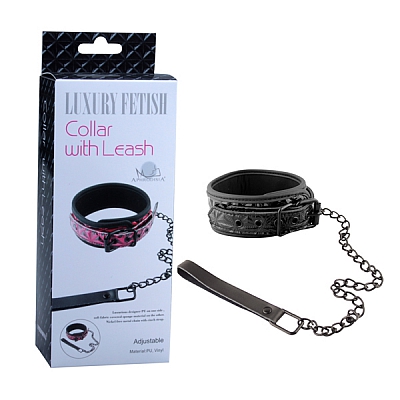 Ошейник с поводком Collar With Leash Black