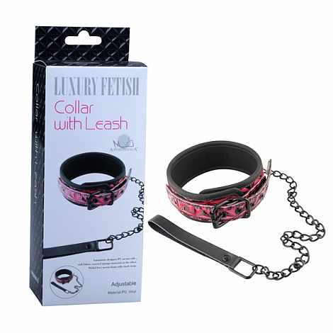 Ошейник с поводком Collar With Leash Red