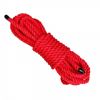 Бондажная веревка для шибари техник и связывания красная, 10 метров, хлопок