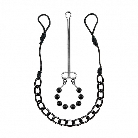 Лассо на соски соединенное цепочкой и зажим на половые губы Nipple & Clit Jewelry