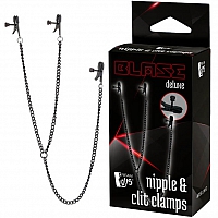 Зажимы на соски и клитор на цепочке Blaze Deluxe Nipple and Clit Clamps