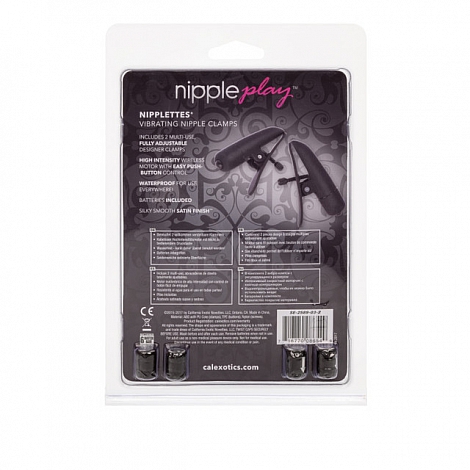 Зажимы-прищепки с вибрацией Nipple Play Nipplettes Black