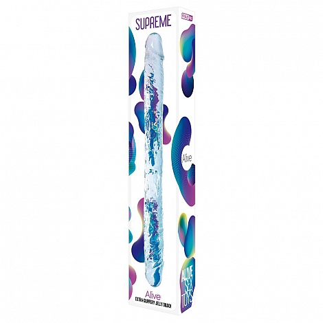 Двусторонний фаллоимитатор Supreme Jelly Dildo прозрачный, 40 см