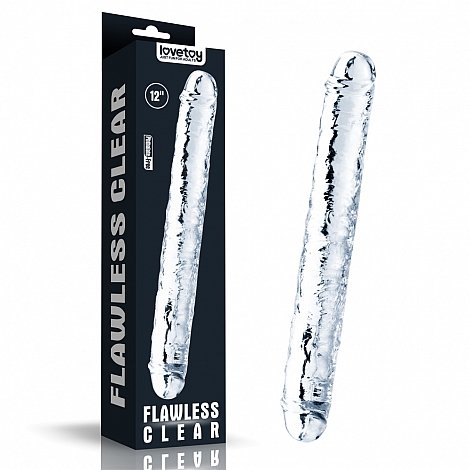 Двусторонний фаллоимитатор Flawless Clear Dildo, 30 см