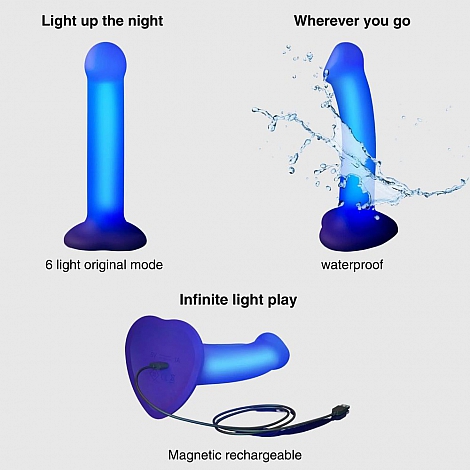 Фаллоимитатор светящийся  Strap-On-Me Semi-Realistic Glow-LED, M