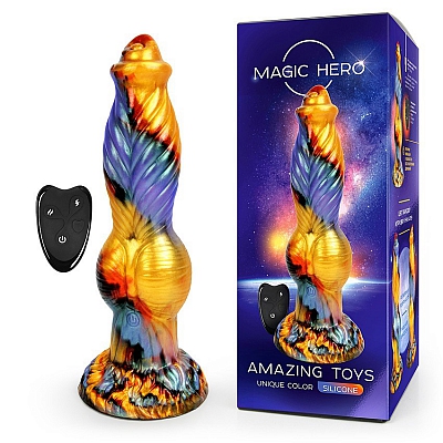 Вибромассажер с поступательным движением и пультом ДУ Magic Hero, 26 см