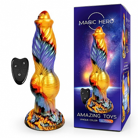 Вибромассажер с поступательным движением и пультом ДУ Magic Hero, 26 см