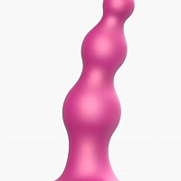 Фаллоимитатор розовый металлик Strap-On-Me Dildo Plug Beads, S