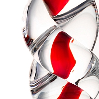 Нереалистичный стеклянный фаллоимитатор с закрученным рельефом Sexus Glass, 18 см
