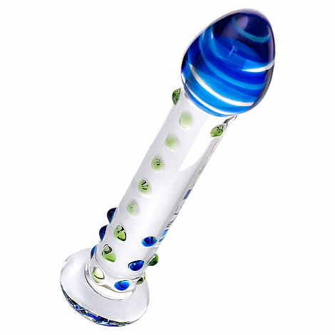 Нереалистичный стеклянный фаллоимитатор Sexus Glass, 18 см