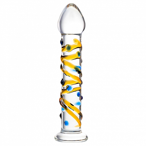 Нереалистичный стеклянный фаллоимитатор Sexus Glass, 17,5 см