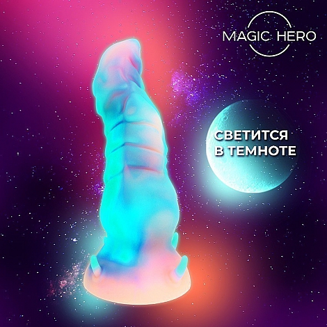 Фантазийный фаллоимитатор, светящийся в темноте, 20 см