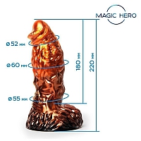 Фантазийный фаллоимитатор Magic Hero золотой, 22 см