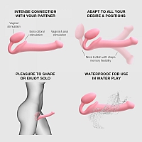 Гибкий страпон Strap-on-me Semi-Realiste BENDABLE ROSE, M