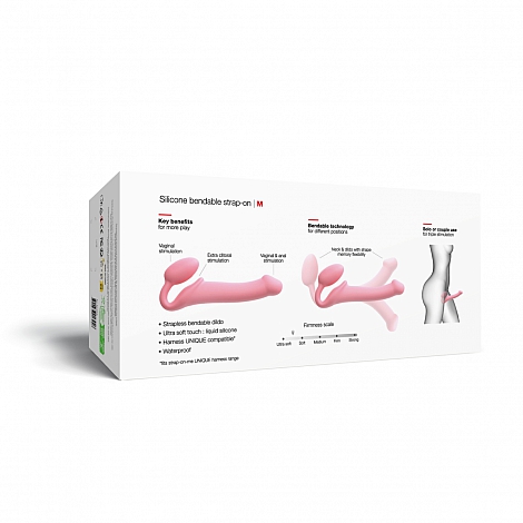 Гибкий страпон Strap-on-me Semi-Realiste BENDABLE ROSE, M