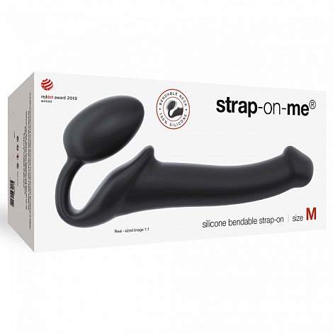 Гибкий страпон Strap-on-me Semi-Realistic black, М