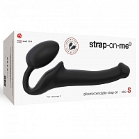 Гибкий анатомический безремневой страпон Strap-on-me Bendable Small Semi-Realistic black, S