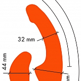 Анатомический безремневой страпон со съемной вибропулей оранжевый