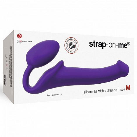 Гибкий страпон Strap-on-me Semi-Realistic purple, М