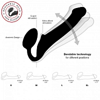 Гибкий страпон Strap-on-me Semi-Realistic black, М