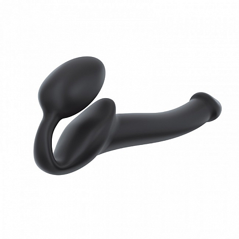 Гибкий анатомический безремневой страпон Strap-on-me Bendable Small Semi-Realistic black, S