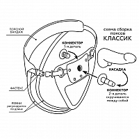 Насадка-фаллоимитатор Harness с коннектором Green Line, 18 см