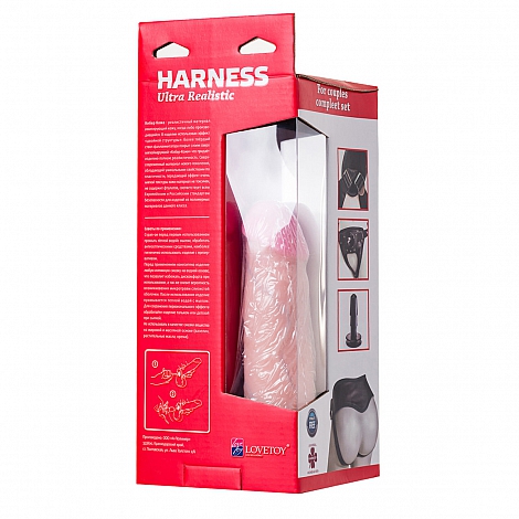 Кожаные трусики с насадкой Harness Ultra Realistic 5,5"