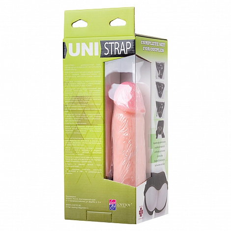 Страпон с двумя насадками Uni Strap Harness Best of All 7"