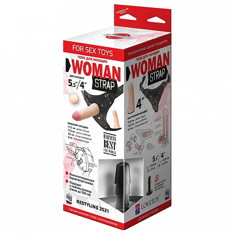 Страпон с двумя насадками Woman Strap 5,5"