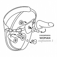 Страпон с двумя насадками Woman Strap 5,5"