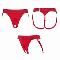 Трусики для страпона красные Strap-on-me Harnais Lingerie Unique