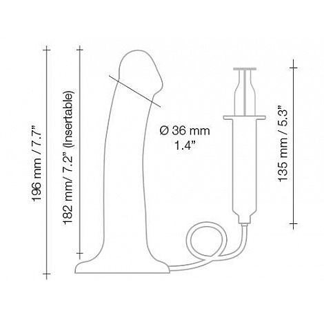 Фаллоимитатор Strap-On-Me Ejakulations Dildo Semi-Realistic Vanille, L