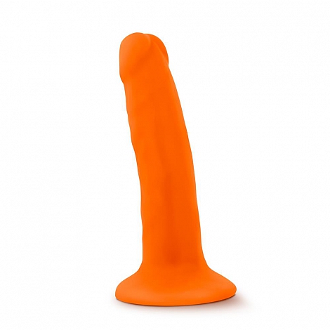 Фаллоимитатор на присоске оранжевый из мягкого силикона Neo Elite, 12 см