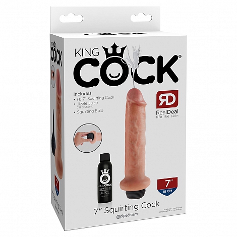 Фаллоимитатор с эффектом семяизвержения King Cock 7" Squirting Cock with Balls