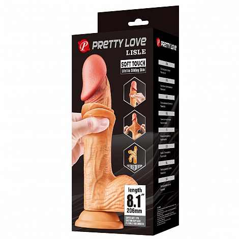 Фаллоимитатор с эффектом скользящей кожи телесный Lisle Pretty Love