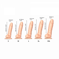 Фаллоимитатор с подвижной кожей Strap-on-me Sliding Skin телесный, L