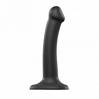 Гибкий фаллоимитатор черный Strap-on-me Dual Density, S