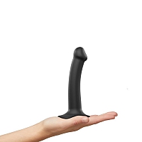Гибкий фаллоимитатор черный Strap-on-me Dual Density, S