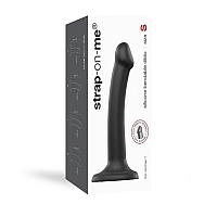 Гибкий фаллоимитатор черный Strap-on-me Dual Density, S