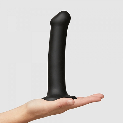 Гибкий фаллоимитатор черный Strap-on-me Dual Density, XL