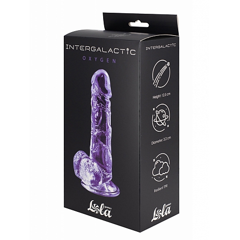 Прозрачный дилдо Intergalactic Oxygen Purple, 17,5 см