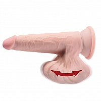 Фаллоимитатор на присоске с подвижной мошонкой King Cock Plus 8 Triple Density